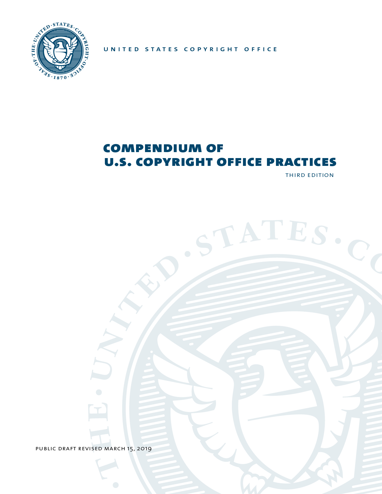 Public Draft for the Compendium of U.S. Copyright Office Practices, Third Edition Cover Page