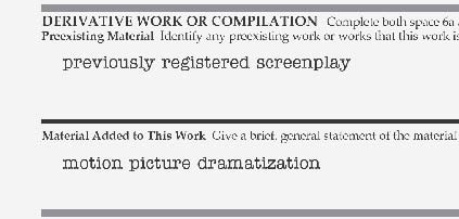 previously registered screenplay