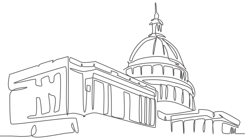 rough drawing of the capitol building