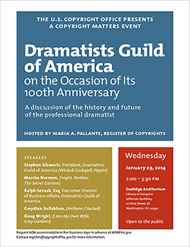 Dramatists Guild of America on the Occasion of Its 100th Anniversary