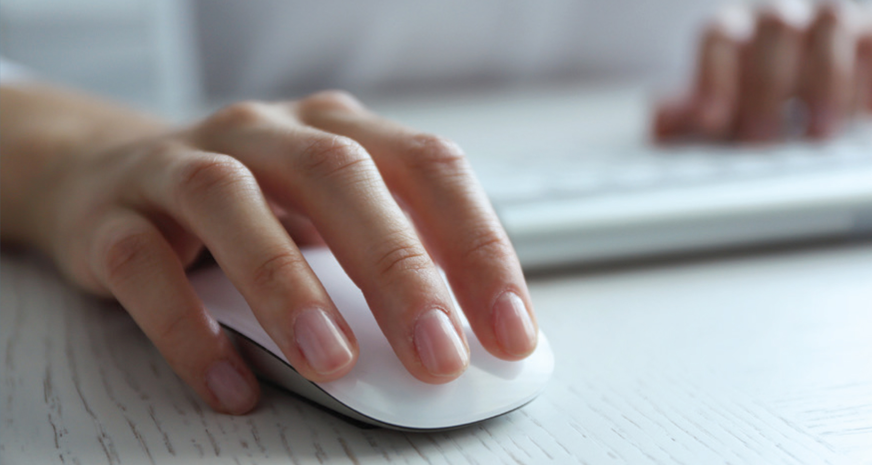 Person with mouse and keyboard