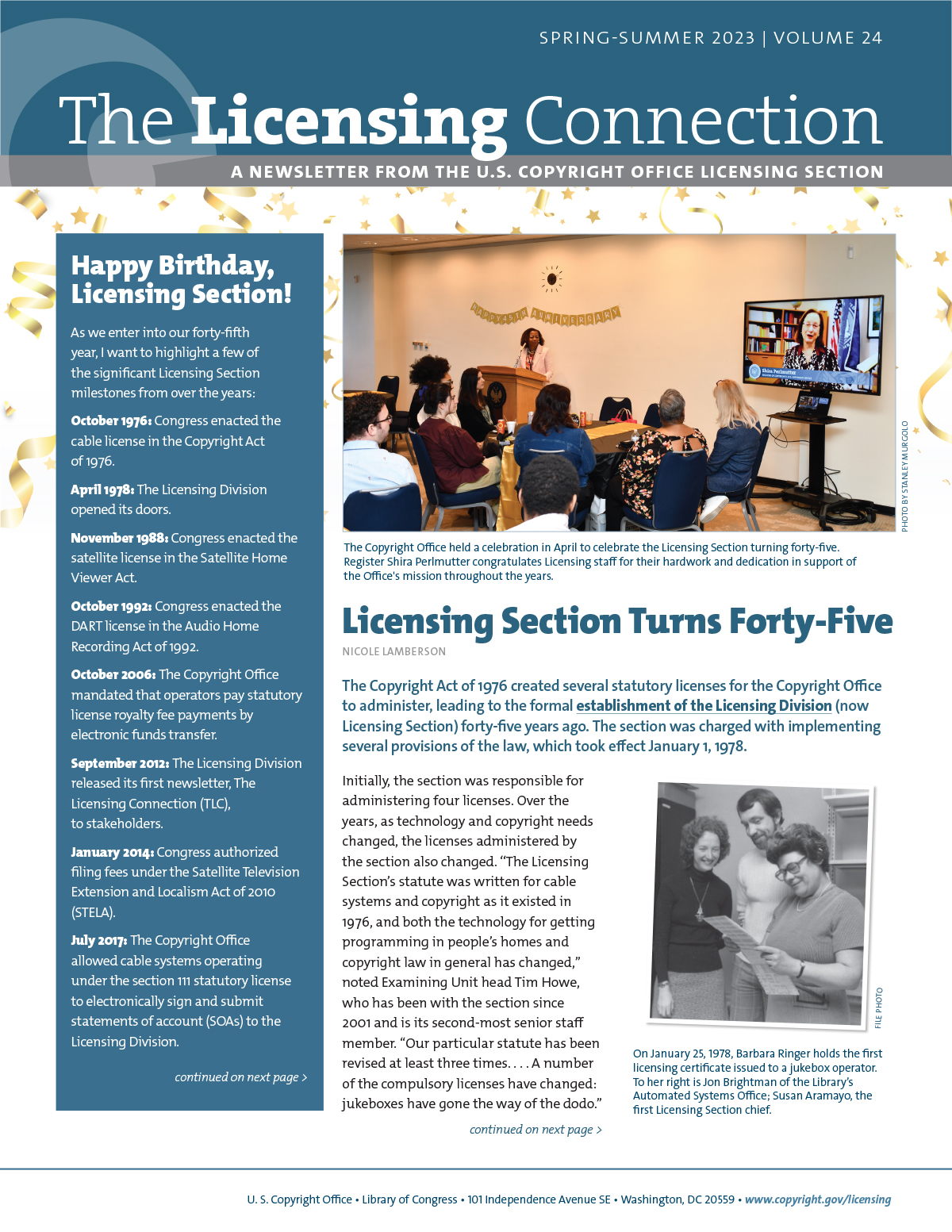 The Licensing Connection newsletter Cover
