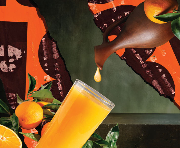 Image of a pitcher and a glass of orange juice